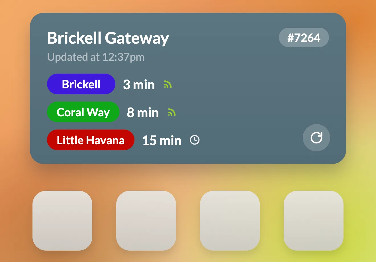 Preview area for upcoming Miami City Trolley Tracker Home Screen widgets